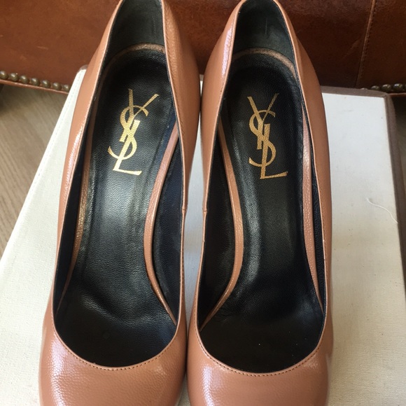 YSL TRIBTOO iconic platform heels pumps tan color - Picture 7 of 12